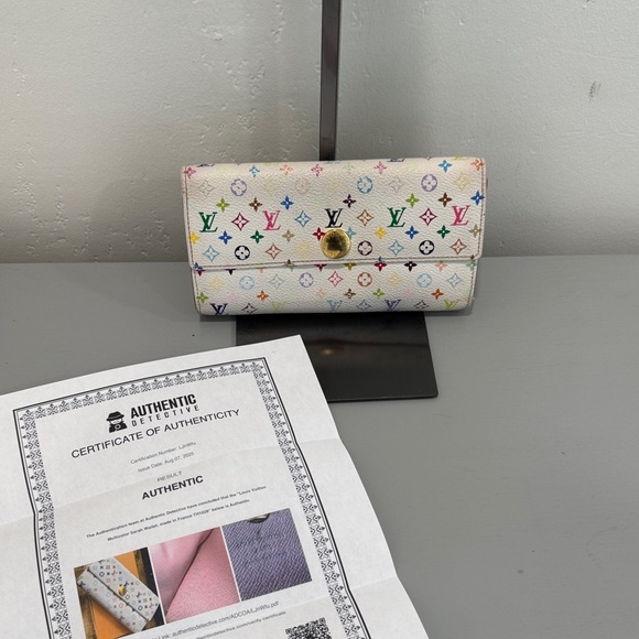 Louis Vuitton Murakami Multicolor Monogram Wallet with COA